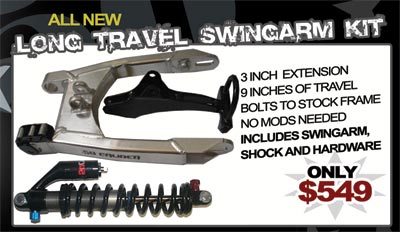 Long travel swingarm kit for your Honda xr50 or crf50