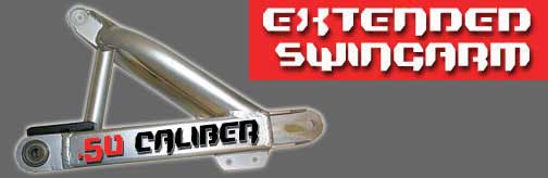 extended your 50 by 2 1/2 inches with our swingarm