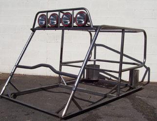 cage with light bar and hid lights